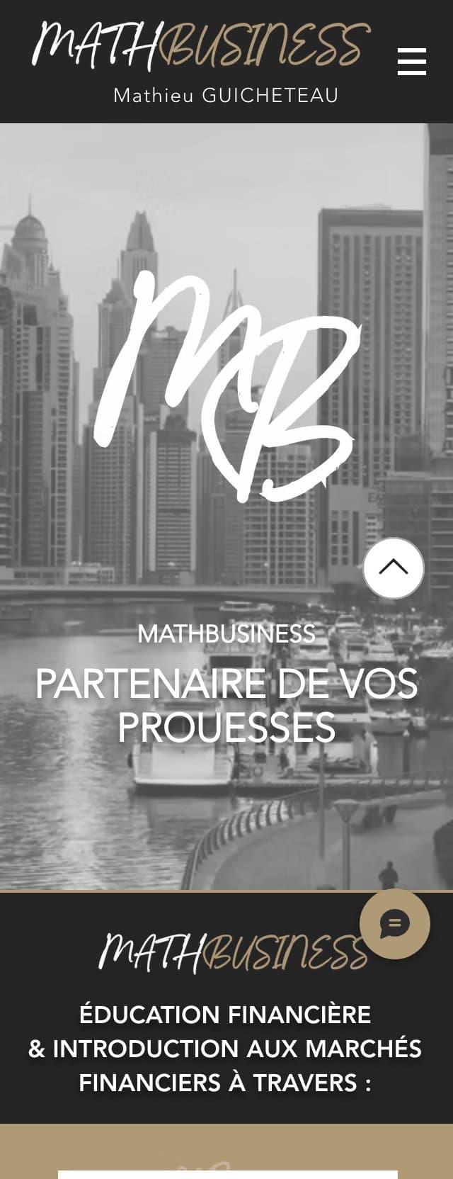 Accueil de mathbusiness.fr sur mobile