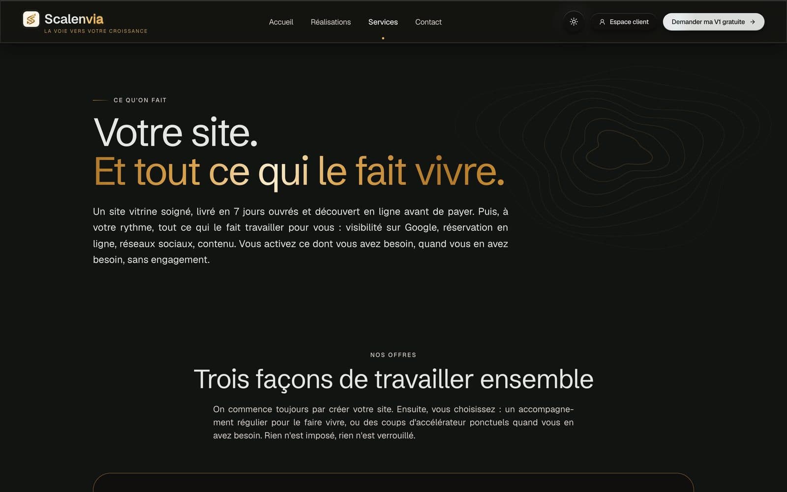 Page Services de Scalenvia : votre site, et tout ce qui le fait vivre
